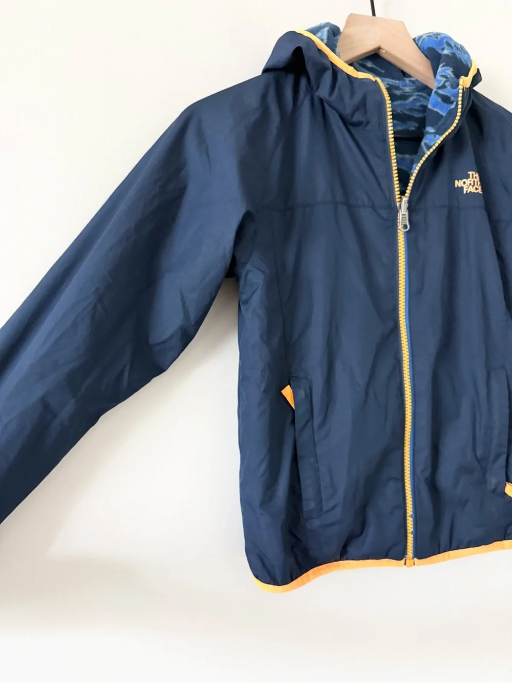 The North Face Kids' Navy Jacket with Fleece Lining Reversable Size -S (7/8)